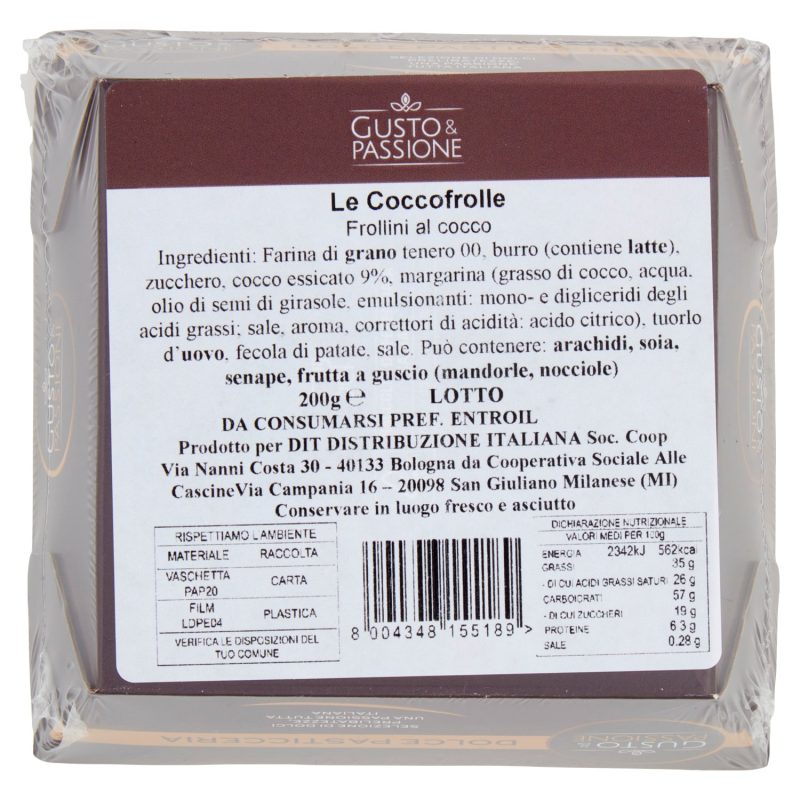 Gusto & Passione le coccofrolle Frollini al cocco 200 g