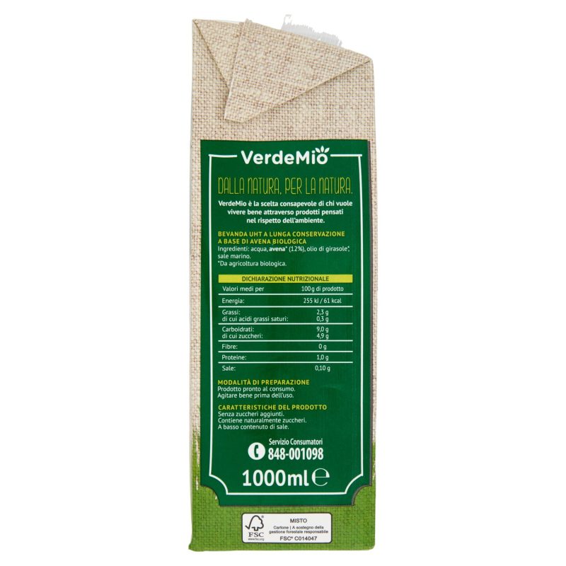 VerdeMio Barista Bevanda di Avena biologico 1000 ml