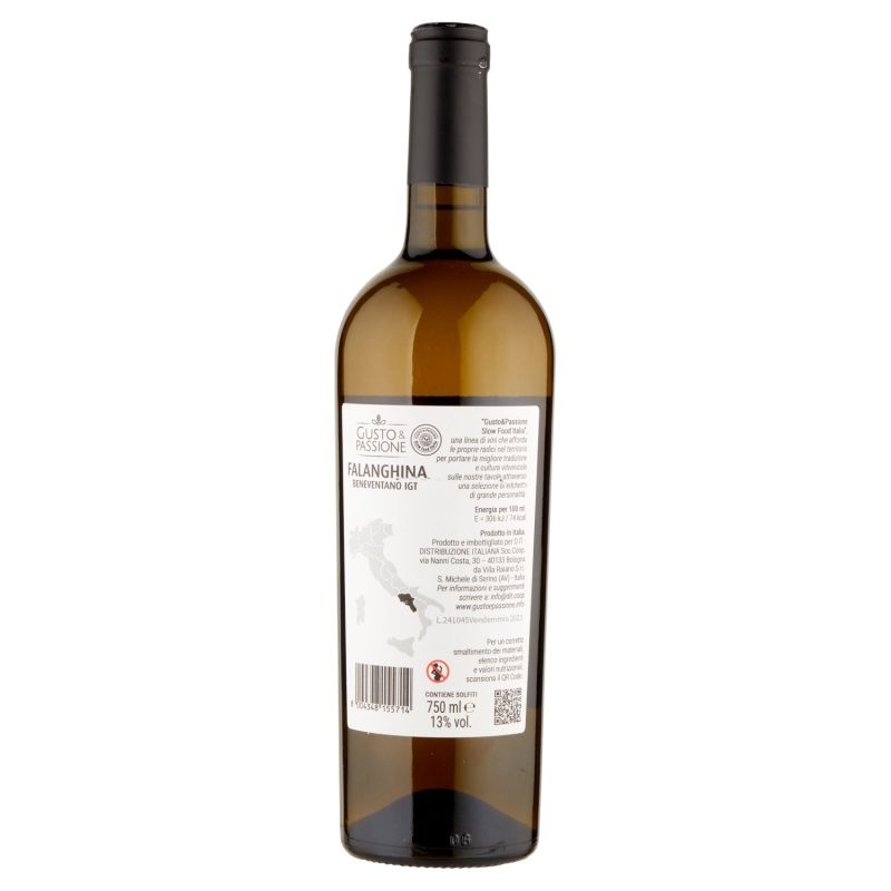 Gusto & Passione Slow Food Italia Falanghina Beneventano IGT 750 ml