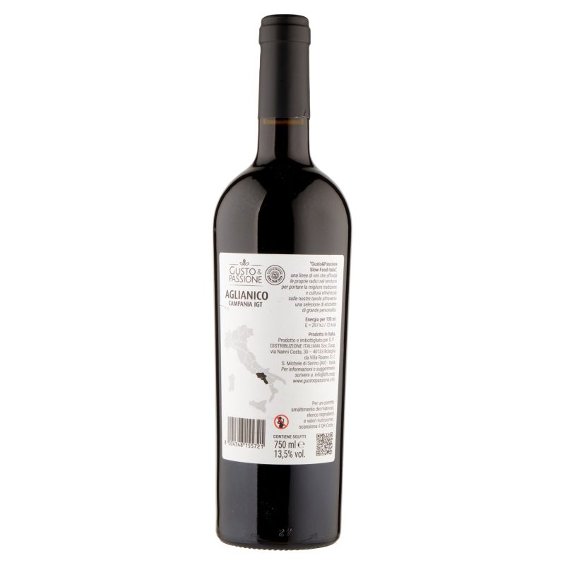 Gusto & Passione Slow Food Italia Aglianico Campania IGT 750 ml