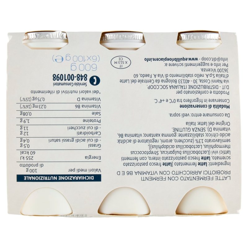 Equilibrio & Piacere Latte Fermentato con Probiotici Bianco 6 x 100 g