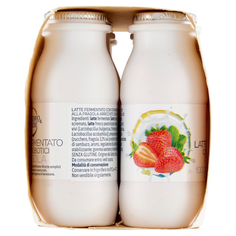 Equilibrio & Piacere Latte Fermentato con Probiotici Fragola 6 x 100 g