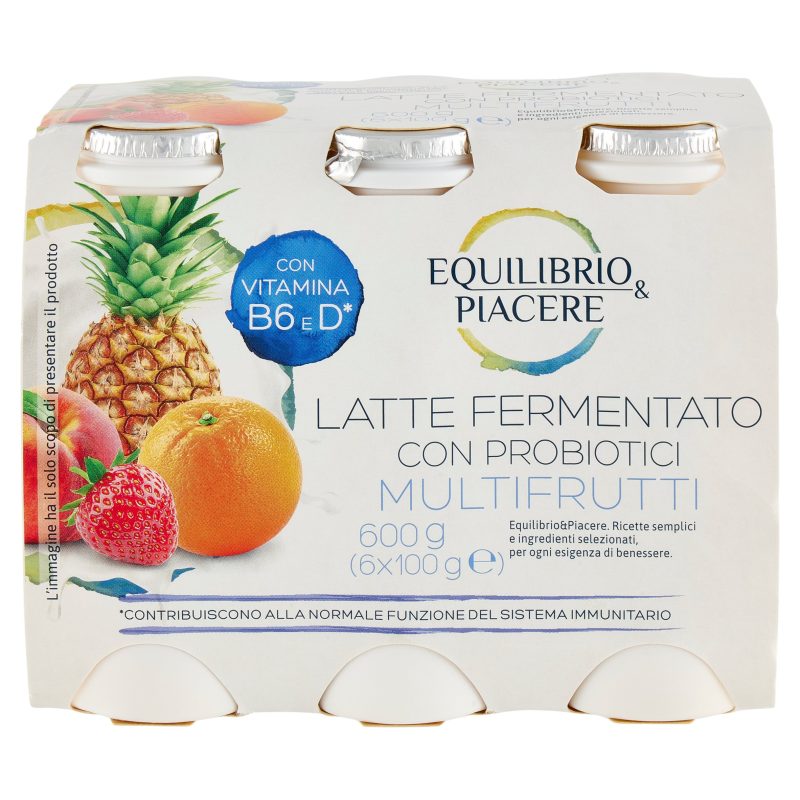 Equilibrio & Piacere Latte Fermentato con Probiotici Multifrutti 6 x 100 g