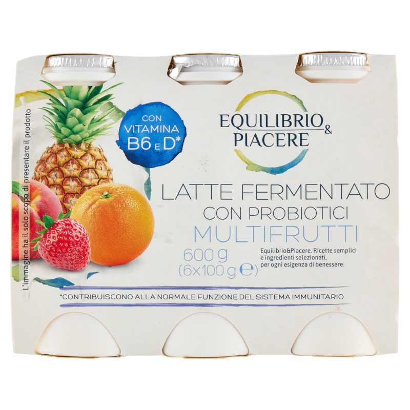 Equilibrio & Piacere Latte Fermentato con Probiotici Multifrutti 6 x 100 g