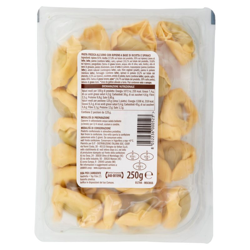 Sisa Tortelloni ricotta e spinaci 250 g