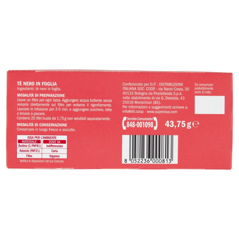 Sisa Tè Classico 25 filtri 43,75 g