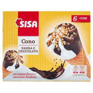 Sisa Cono Panna e Cioccolato 6 x 75 g