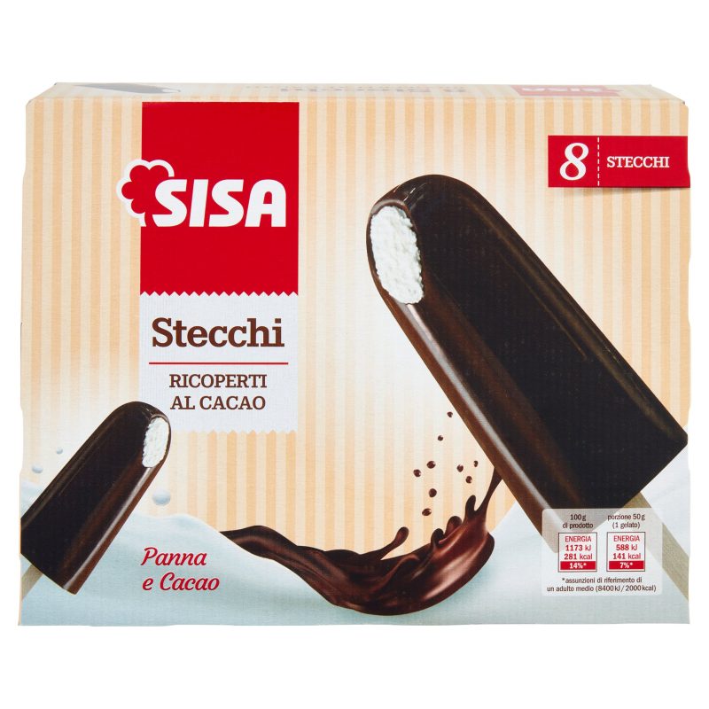 Sisa Stecchi Ricoperti al Cacao 8 x 50 g