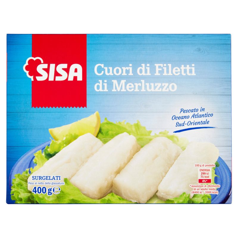Sisa Cuori di Filetto di Merluzzo Surgelati 400 g