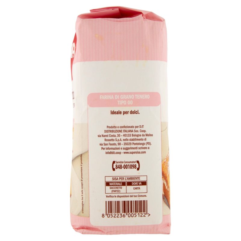 Sisa Farina di Grano Tenero Tipo 00 ideale per Dolci 1 kg