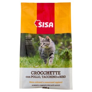 Sisa Crocchette Gatto con Pollo, Tacchino e Riso 400 g