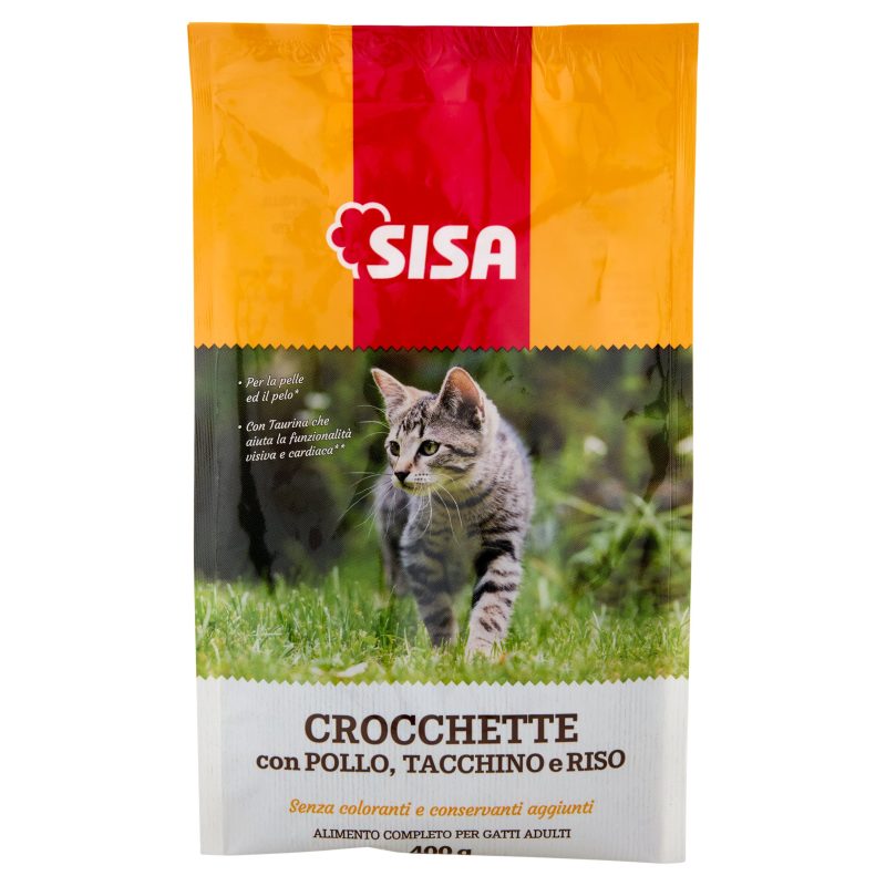Sisa Crocchette Gatto con Pollo, Tacchino e Riso 400 g