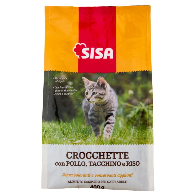 Sisa Crocchette Gatto con Pollo, Tacchino e Riso 400 g