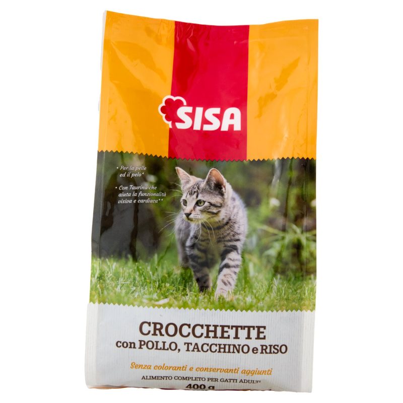 Sisa Crocchette Gatto con Pollo, Tacchino e Riso 400 g