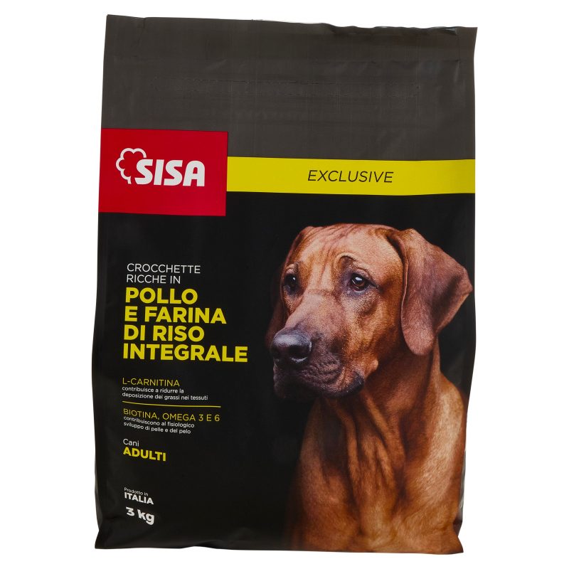 Sisa Exclusive Crocchette Cane Ricche in Pollo e Farina di Riso Integrale 3 kg