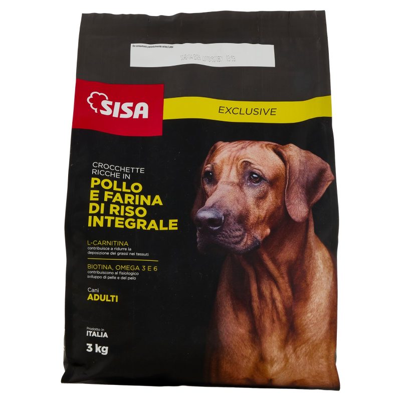 Sisa Exclusive Crocchette Cane Ricche in Pollo e Farina di Riso Integrale 3 kg