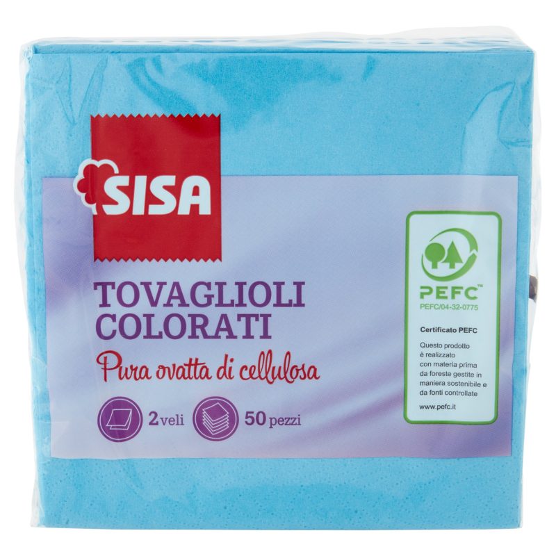 Sisa Tovaglioli Colorati 2 veli 50 pz