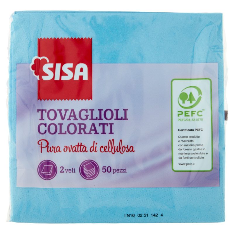 Sisa Tovaglioli Colorati 2 veli 50 pz