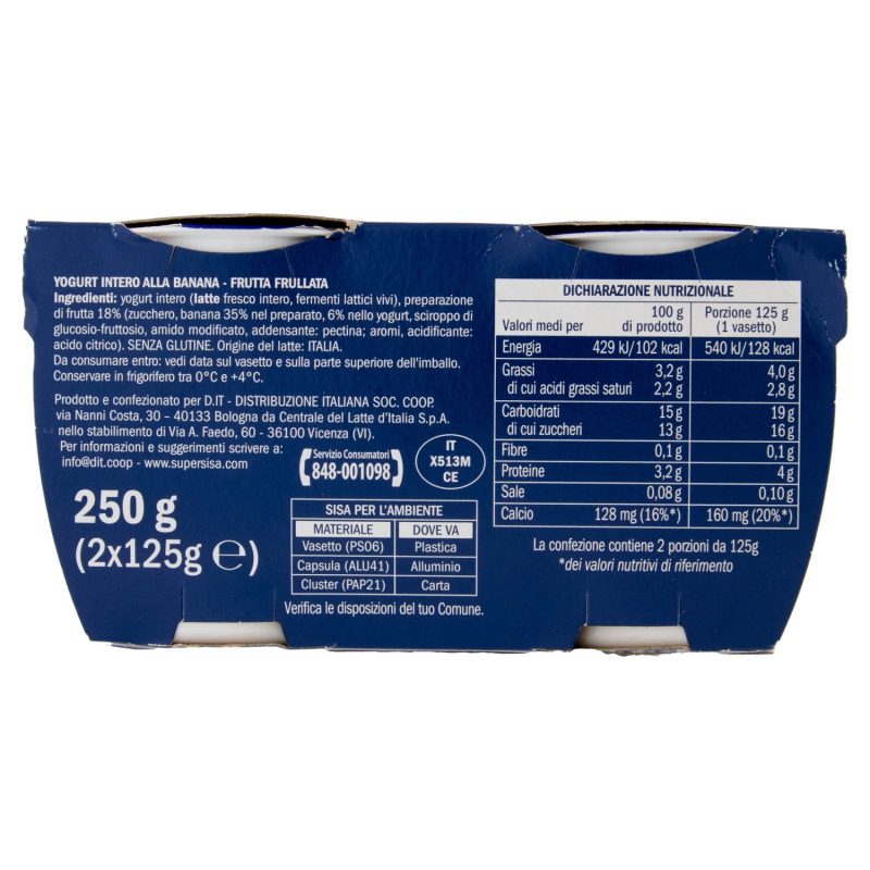 Sisa Yogurt Intero Banana 2 x 125 g
