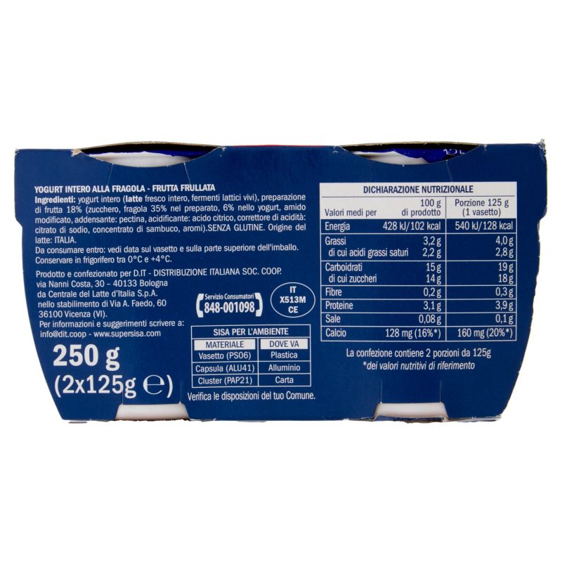 Sisa Yogurt Intero Fragola 2 x 125 g