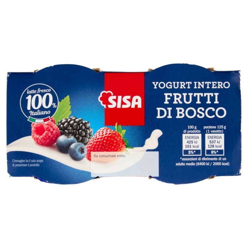 Sisa Yogurt Intero Frutti di Bosco 2 x 125 g