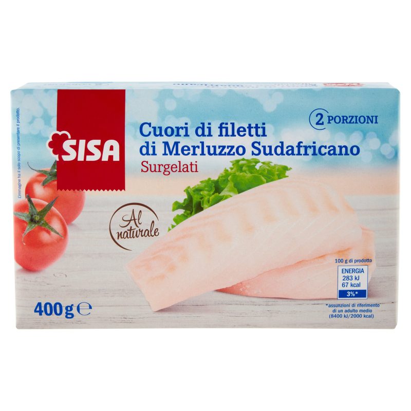 Sisa Cuori di filetti di Merluzzo Sudafricano Surgelati 400 g