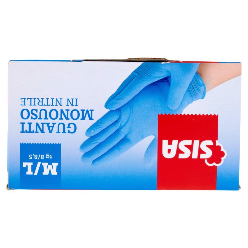 Sisa Guanti Monouso in nitrile M/L tg 8/8,5 100 pz