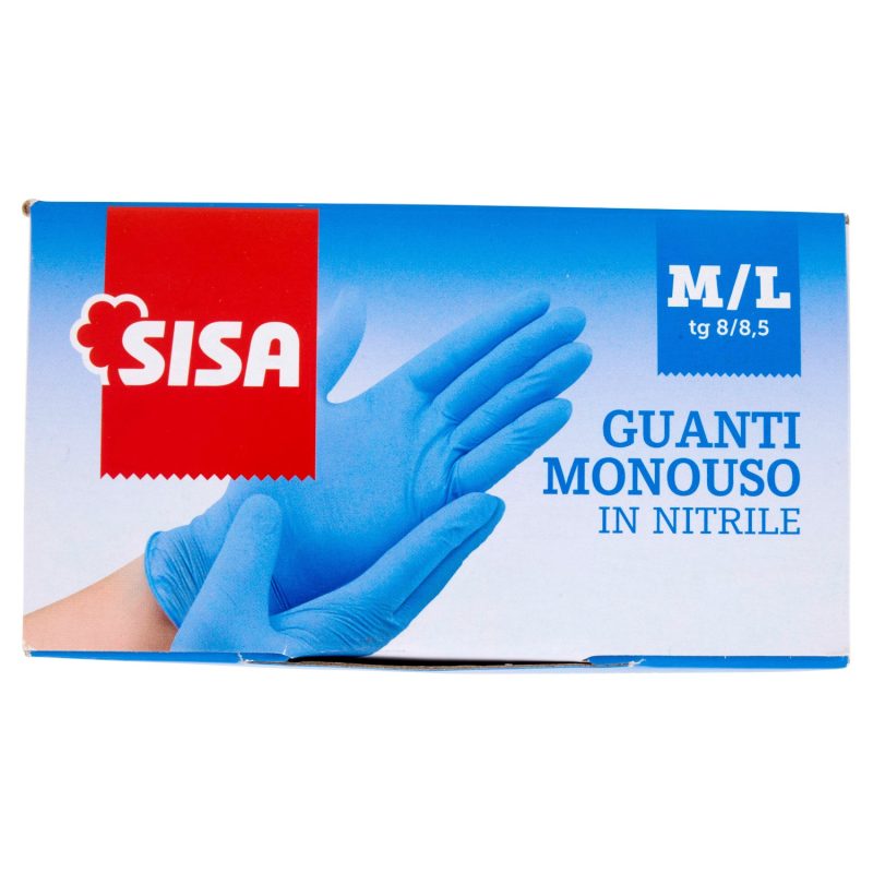 Sisa Guanti Monouso in nitrile M/L tg 8/8,5 100 pz