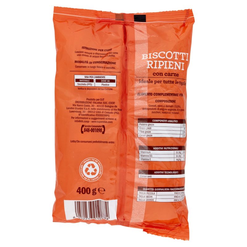 Sisa Biscotti Cane Ripieni con carne 400 g
