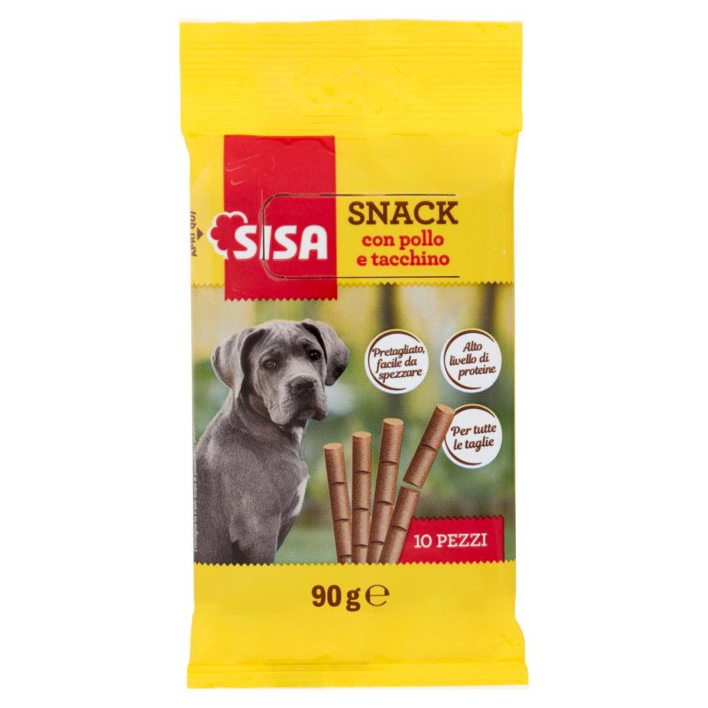 Sisa Snack Cane con pollo e tacchino 10 Pezzi 90 g