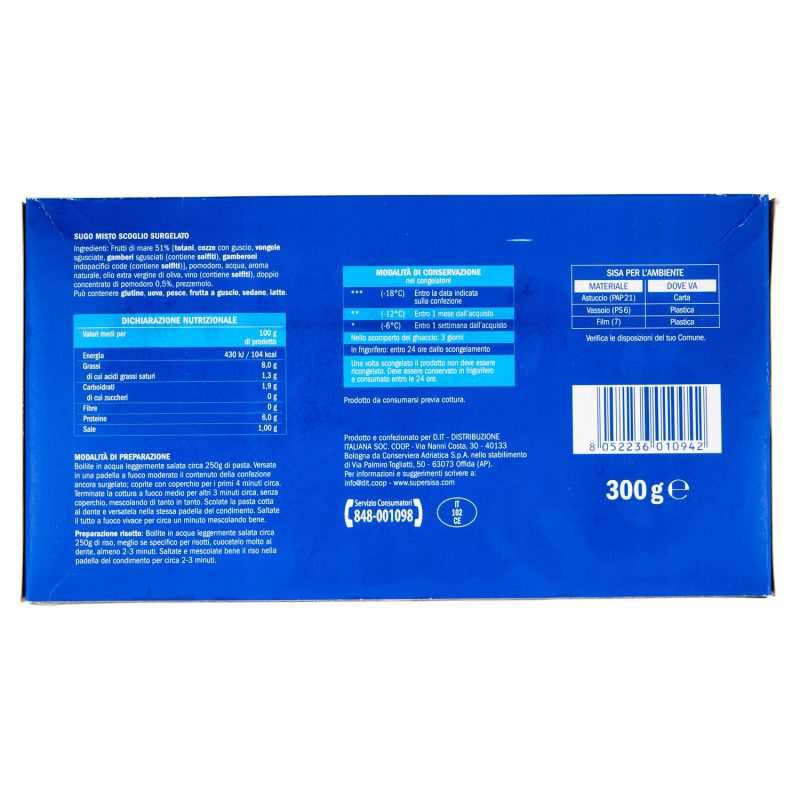 Sisa Sugo Misto Scoglio Surgelato 300 g