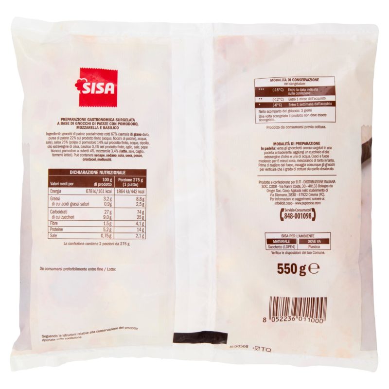Sisa Gnocchetti alla sorrentina Surgelati 550 g