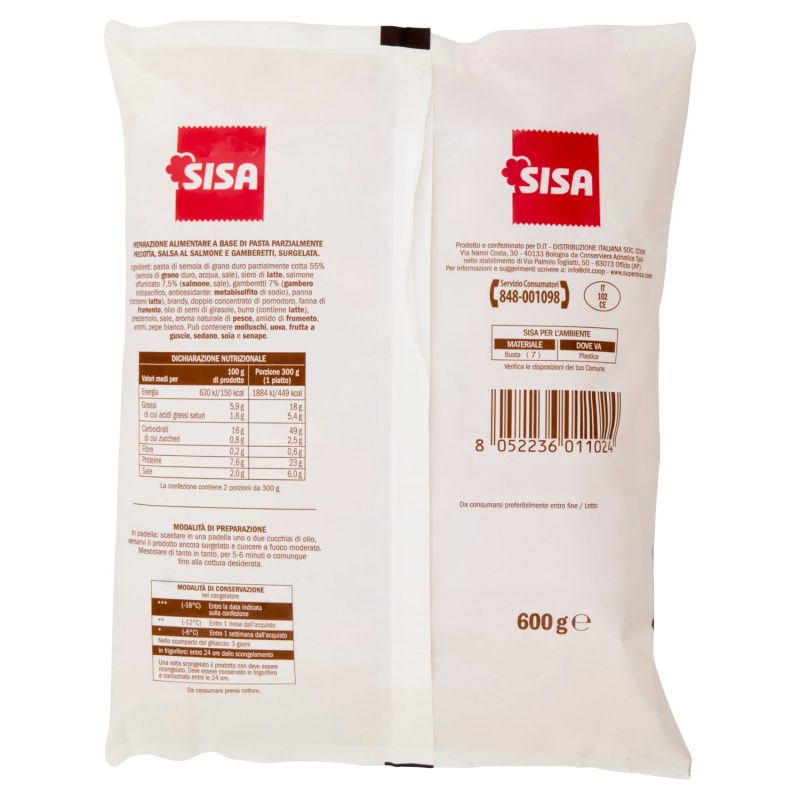 Sisa Pennette al Salmone e Gamberetti 600 g