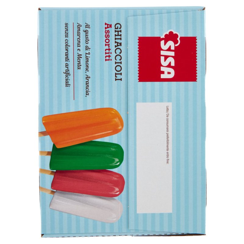 Sisa Ghiaccioli Assortiti al gusto di Limone, Arancia, Amarena e Menta 20 x 65 g