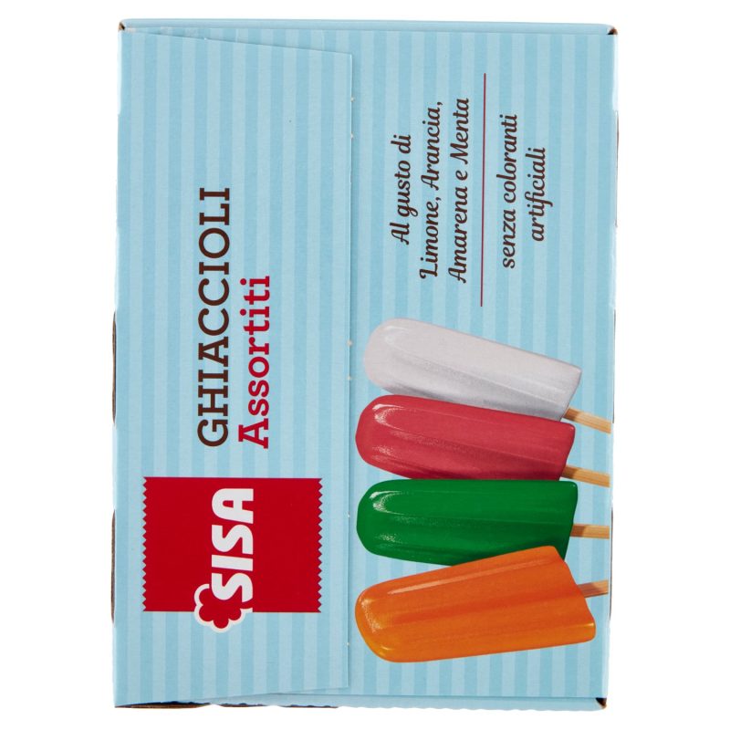 Sisa Ghiaccioli Assortiti al gusto di Limone, Arancia, Amarena e Menta 20 x 65 g