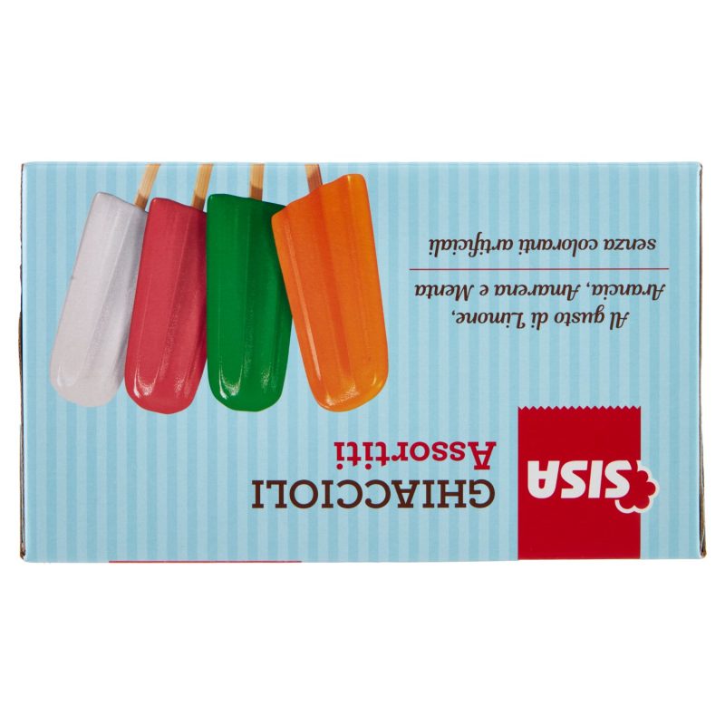 Sisa Ghiaccioli Assortiti al gusto di Limone, Arancia, Amarena e Menta 20 x 65 g