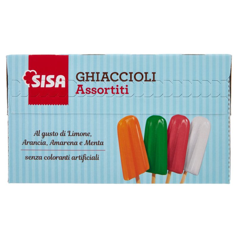 Sisa Ghiaccioli Assortiti al gusto di Limone, Arancia, Amarena e Menta 20 x 65 g