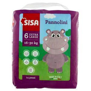 Sisa Pannolini Extra Large Taglia 6 16-30 Kg 14 pz