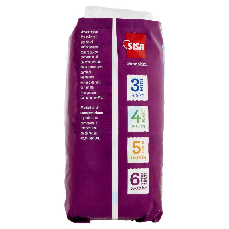 Sisa Pannolini Extra Large Taglia 6 16-30 Kg 14 pz