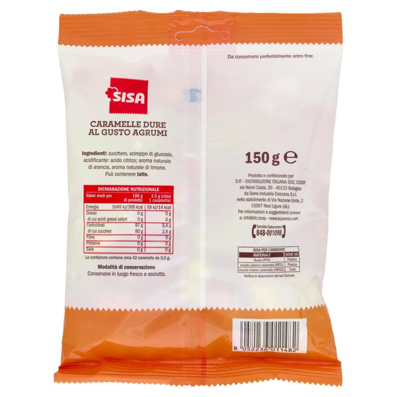 Sisa Caramelle Arancia e Limone 150 g