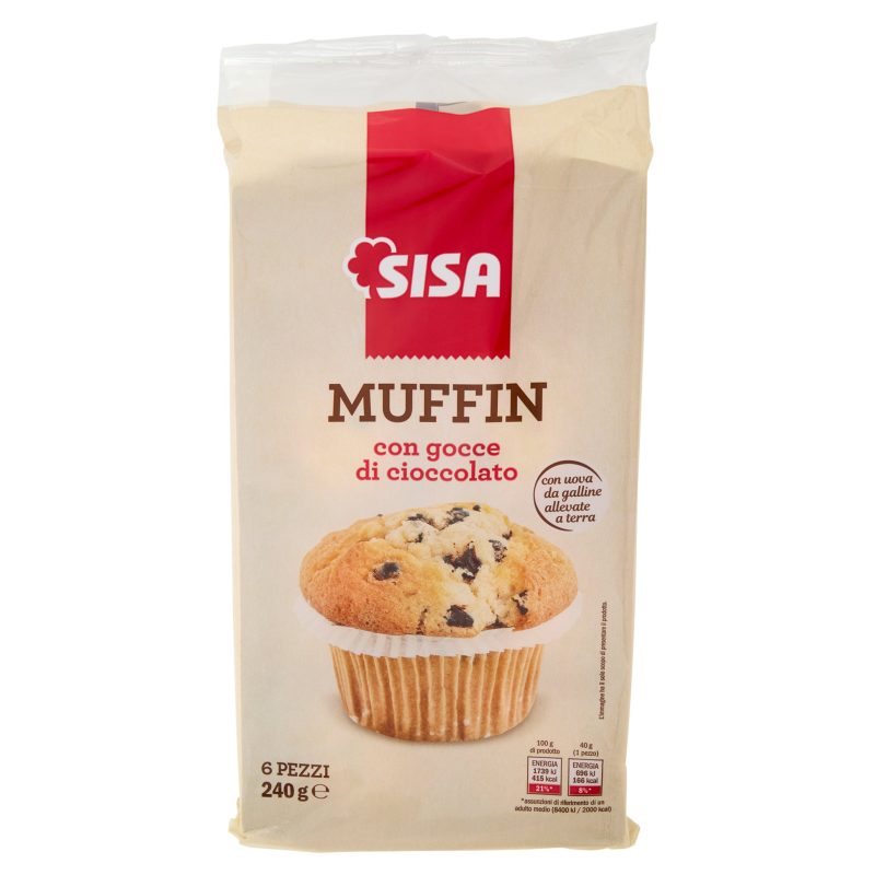 Sisa Muffin con gocce di cioccolato 6 x 40 g