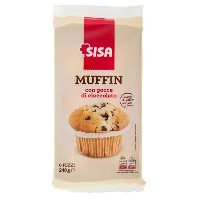 Sisa Muffin con gocce di cioccolato 6 x 40 g