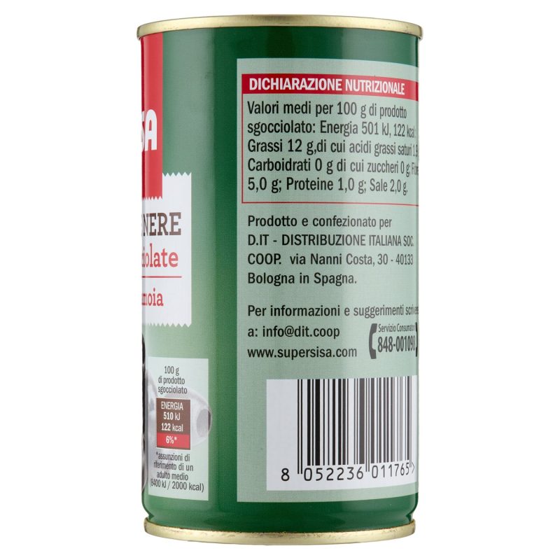 Sisa Olive Nere denocciolate in salamoia 350 g