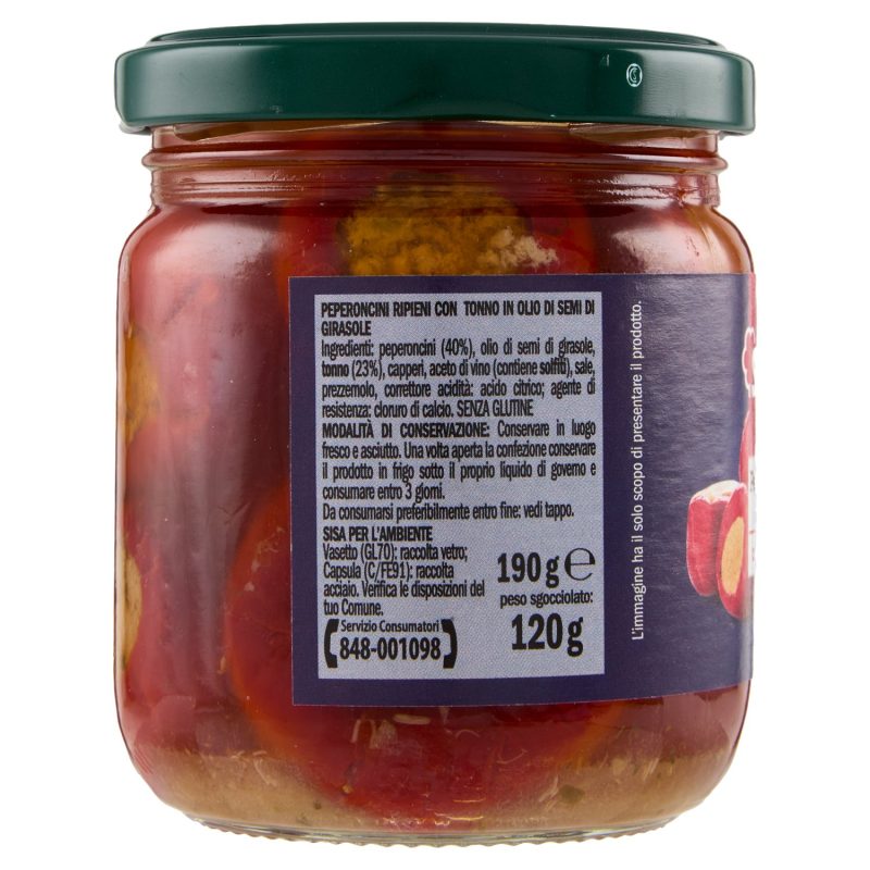 Sisa Peperoncini ripieni con tonno 190 g