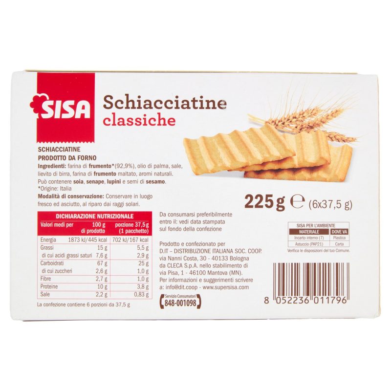 Sisa Schiacciatine classiche 6 x 37, 5 g