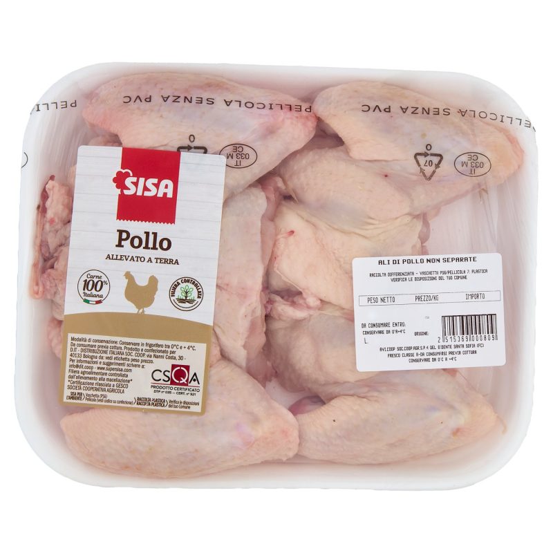 Sisa Ali Non Separate di Pollo Bianco Allevato a Terra