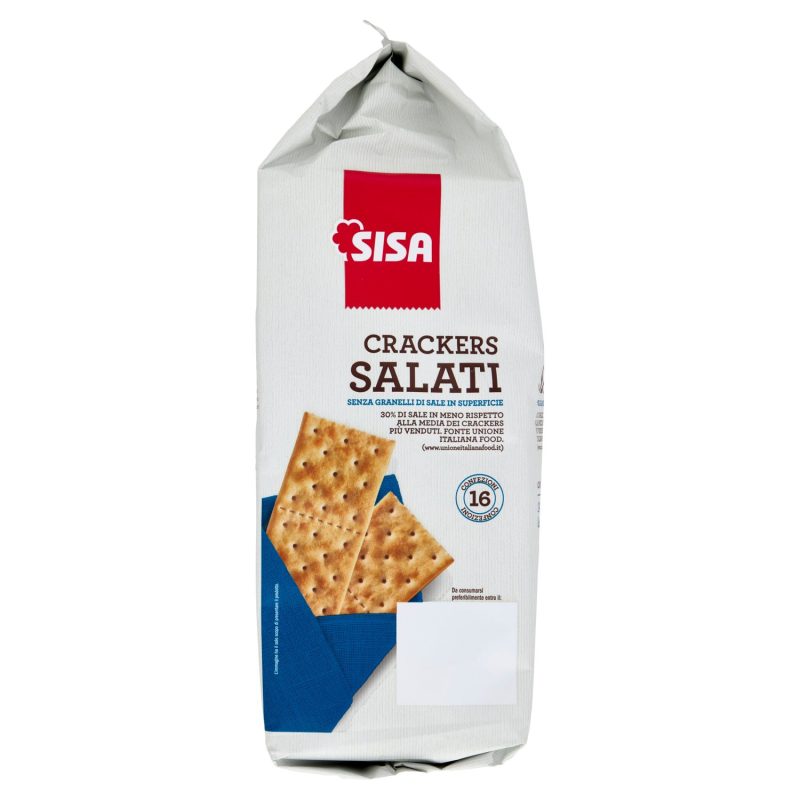 Sisa Crackers Salati Senza Granelli di Sale in Superficie 500 g