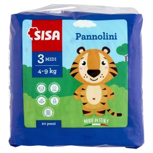 Sisa Pannolini Midi Taglia 3 4-9 Kg 20 pz