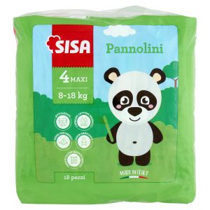 Sisa Pannolini Maxi Taglia 4 8-18 Kg 18 pz