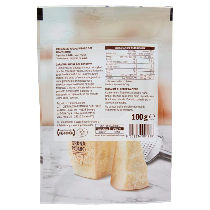 Sisa Grana Padano DOP Grattugiato 100 g